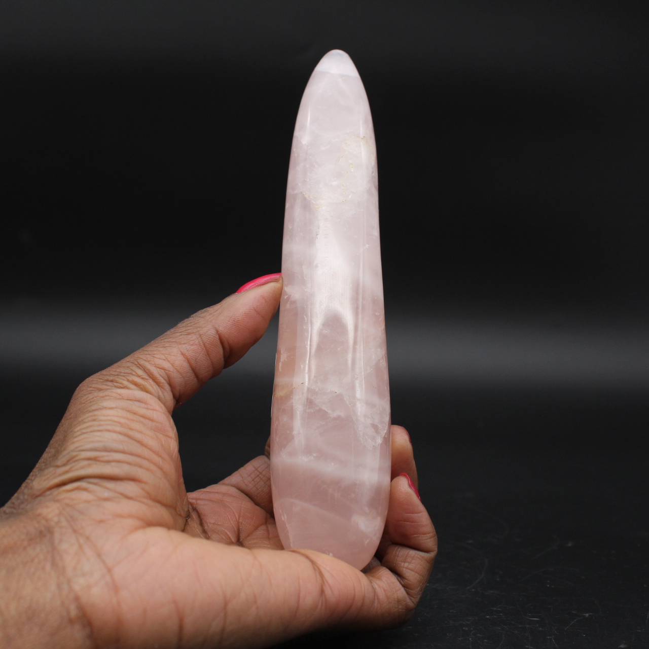 Palo de masaje de cuarzo rosa