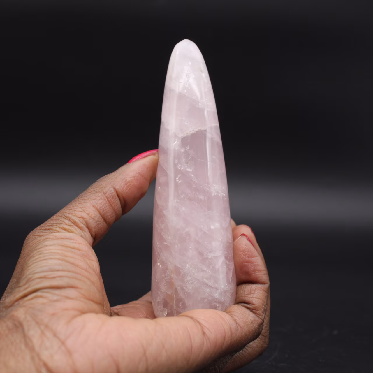 Palo de cuarzo rosa