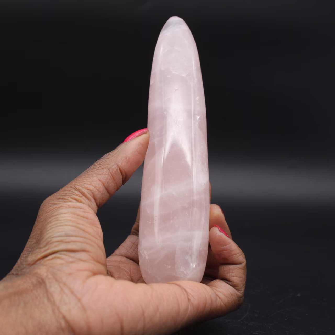 Palo de masaje de cuarzo rosa