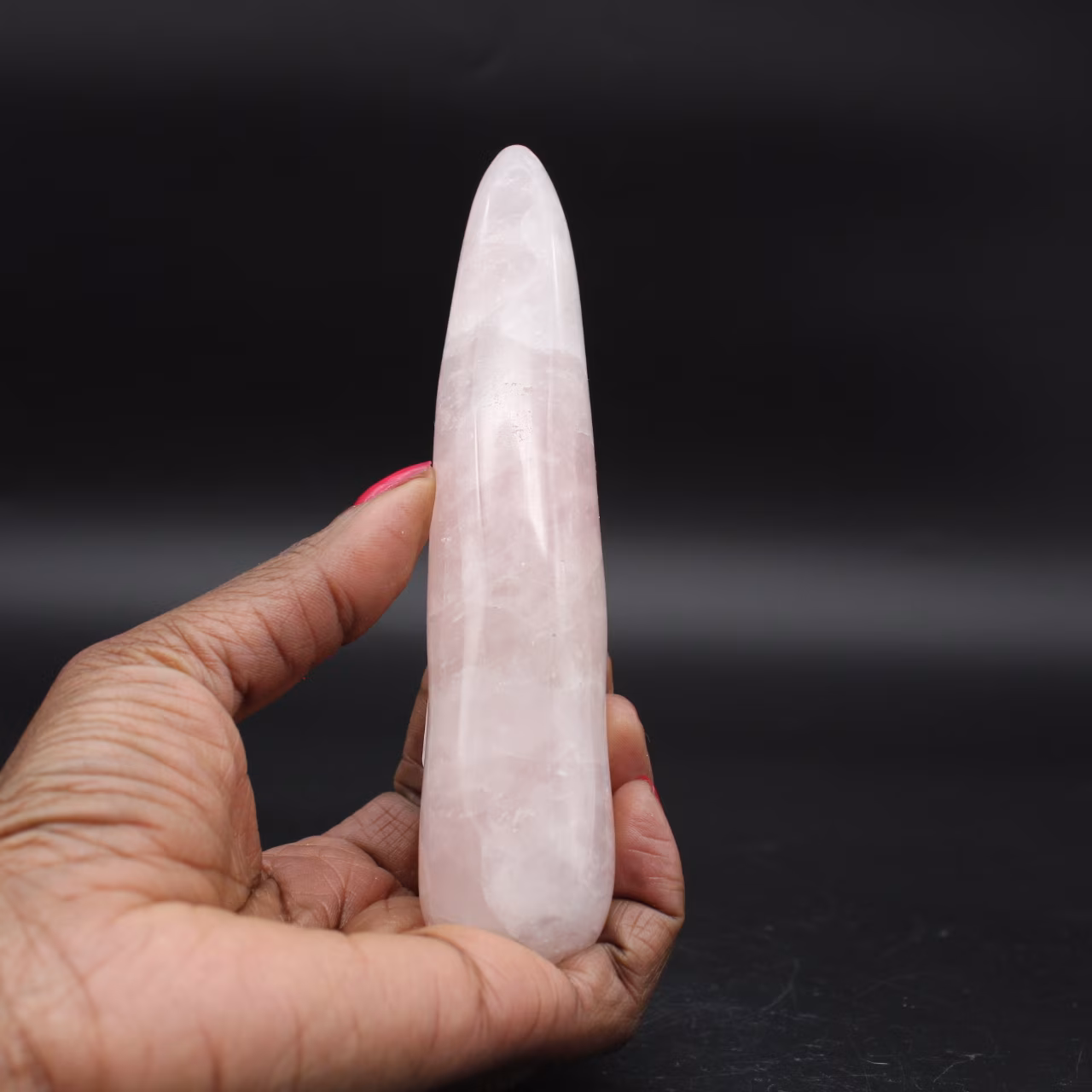 Palo de masaje de cuarzo rosa