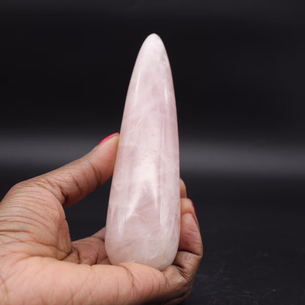 Palo de masaje de cuarzo rosa