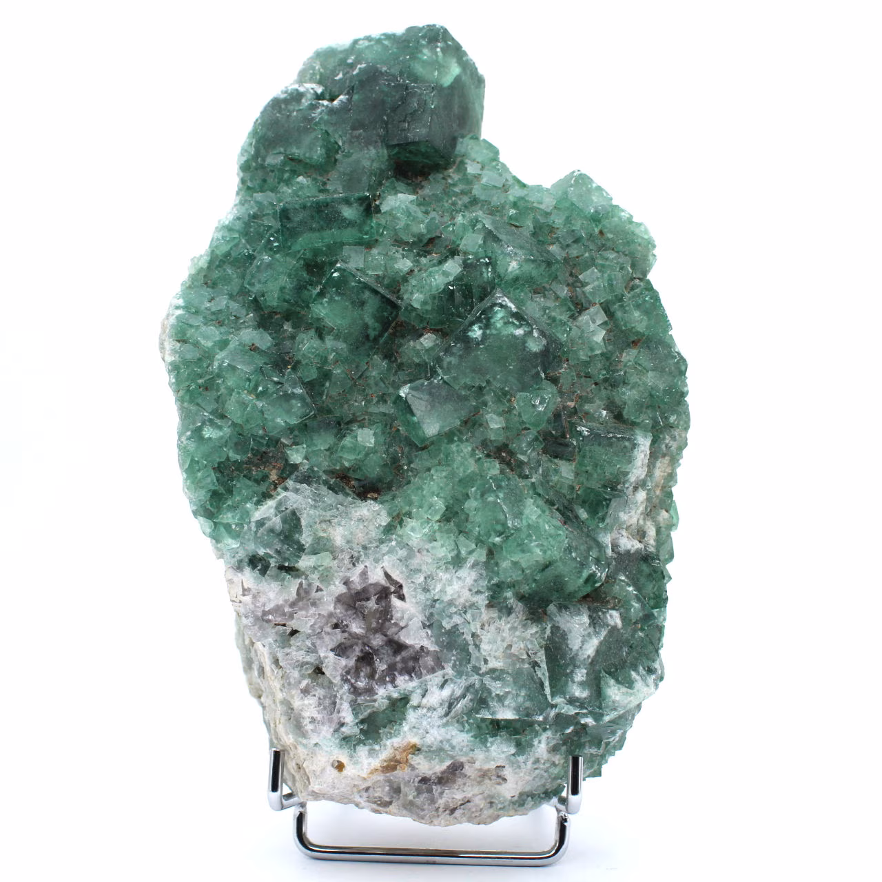 Fluorita natural cruda en cristales verdes