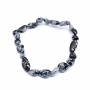 Pulsera de obsidiana de nieve