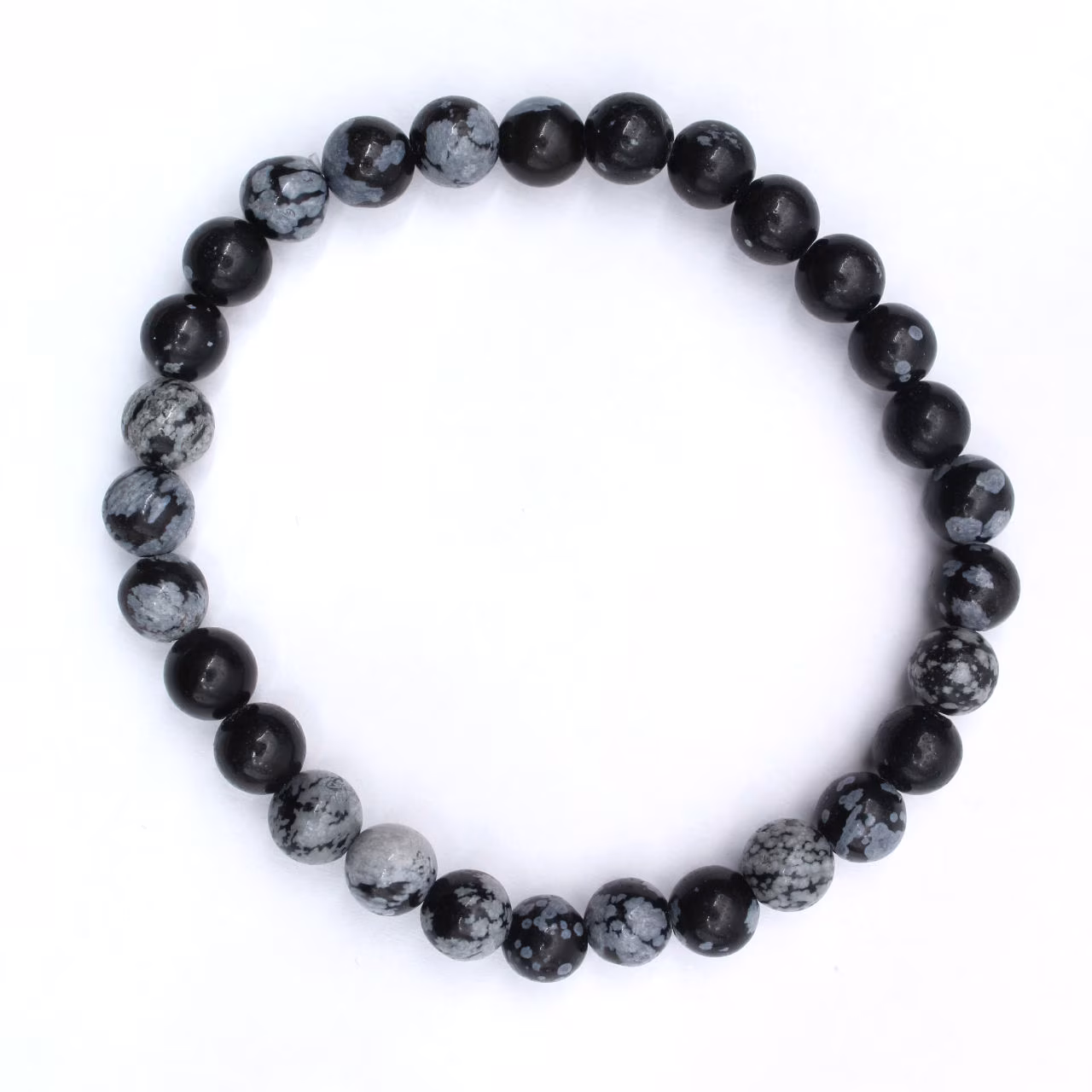 Pulsera de obsidiana de nieve