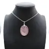 Colgante ovalado de cuarzo rosa - 0