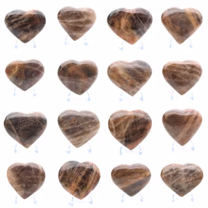 Corazón de piedra lunar negra