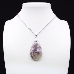 Colgante de gota de lepidolita