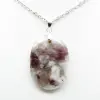 Colgante ovalado con inclusión de turmalina rosa - 2