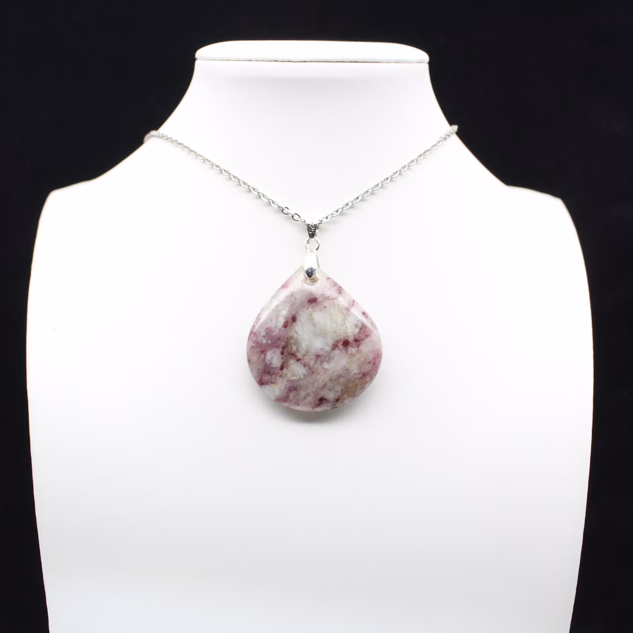 Colgante con inclusión de turmalina rosa