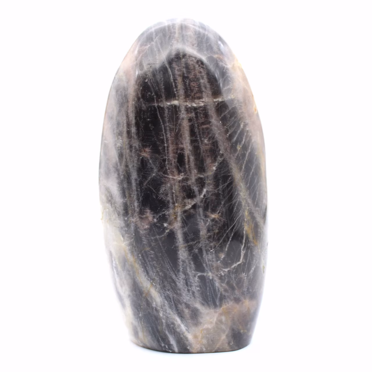 Roca de piedra lunar negra pulida