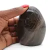Roca de piedra lunar negra pulida - 1
