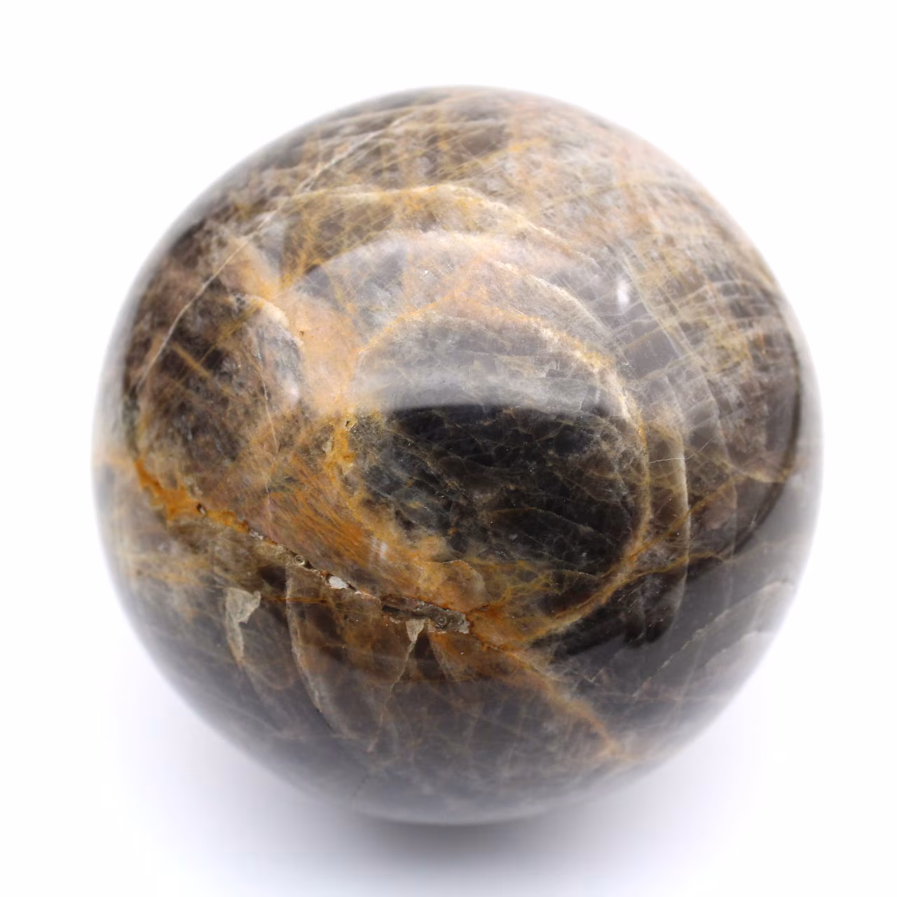 Esfera de piedra lunar negra