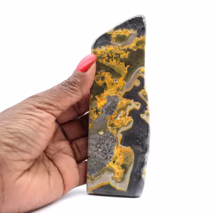 Jaspe abejorro: pequeña piedra pulida coleccionable