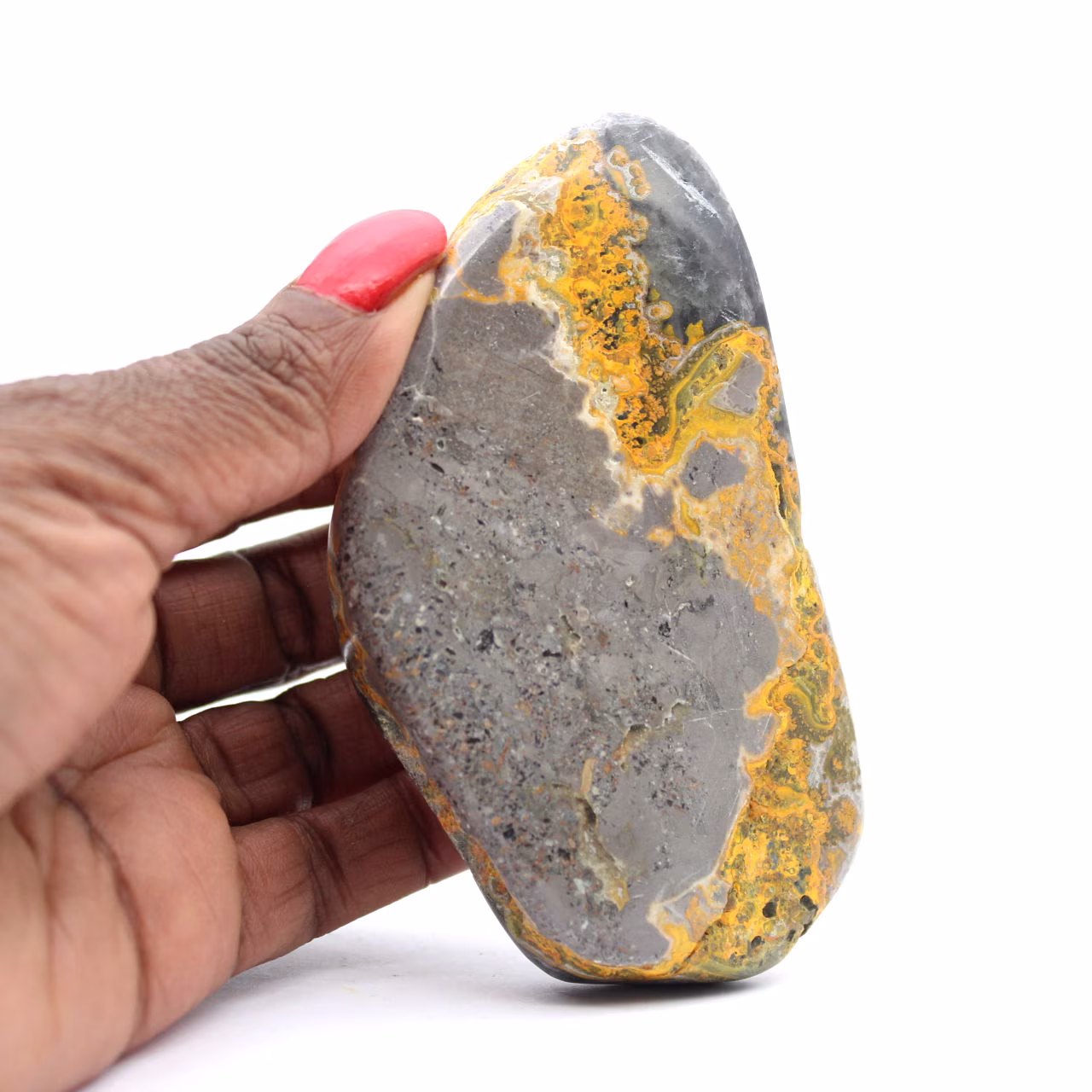 Jaspe abejorro indonesio: piedra decorativa pulida