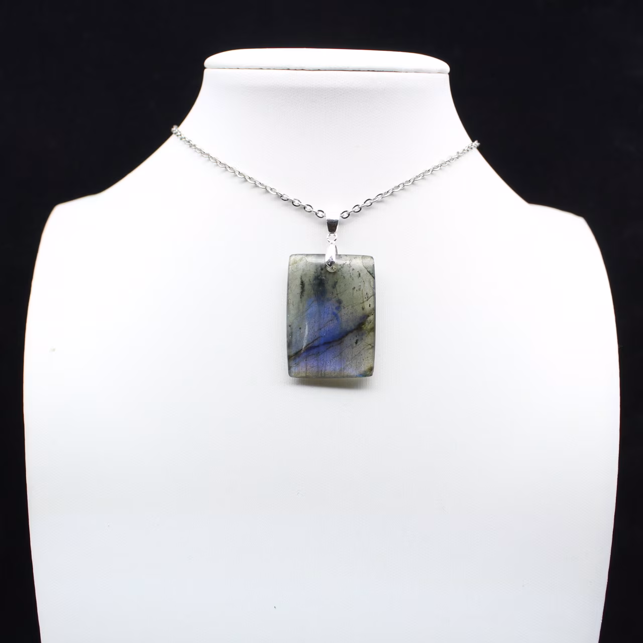 Colgante rectangular de labradorita