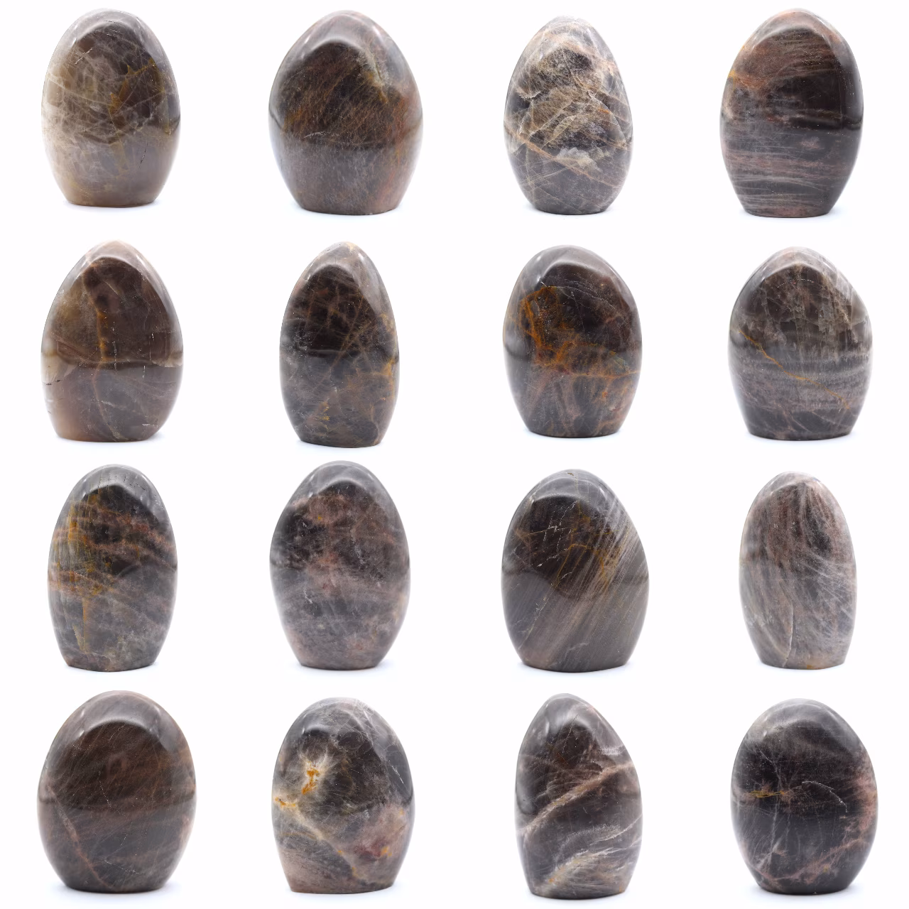 Piedra lunar negra pulida de forma libre