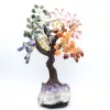 Árbol mineral con base de amatista y hojas de diversos minerales. - 1