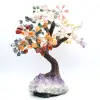 Árbol mineral con base de amatista y hojas de diversos minerales. - 4