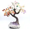 Árbol mineral con base de amatista y hojas de diversos minerales. - 5