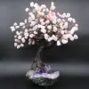 Árbol mineral con base de amatista y hojas de cuarzo rosa - 3