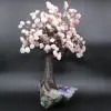 Árbol mineral con base de amatista y hojas de cuarzo rosa - 7