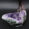 Árbol mineral con base de amatista y hojas de cuarzo rosa - 10
