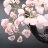 Árbol mineral con base de amatista y hojas de cuarzo rosa - 11