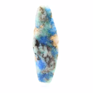 Rebanada pulida de azurita malaquita mineral bruto de calidad