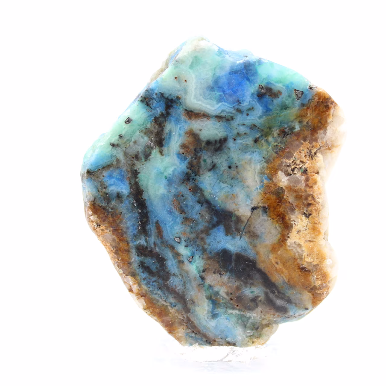 Rebanada de piedra de azurita malaquita para colección y creación