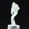 Rebanada auténtica y pulida de piedra de aragonita verde - 1