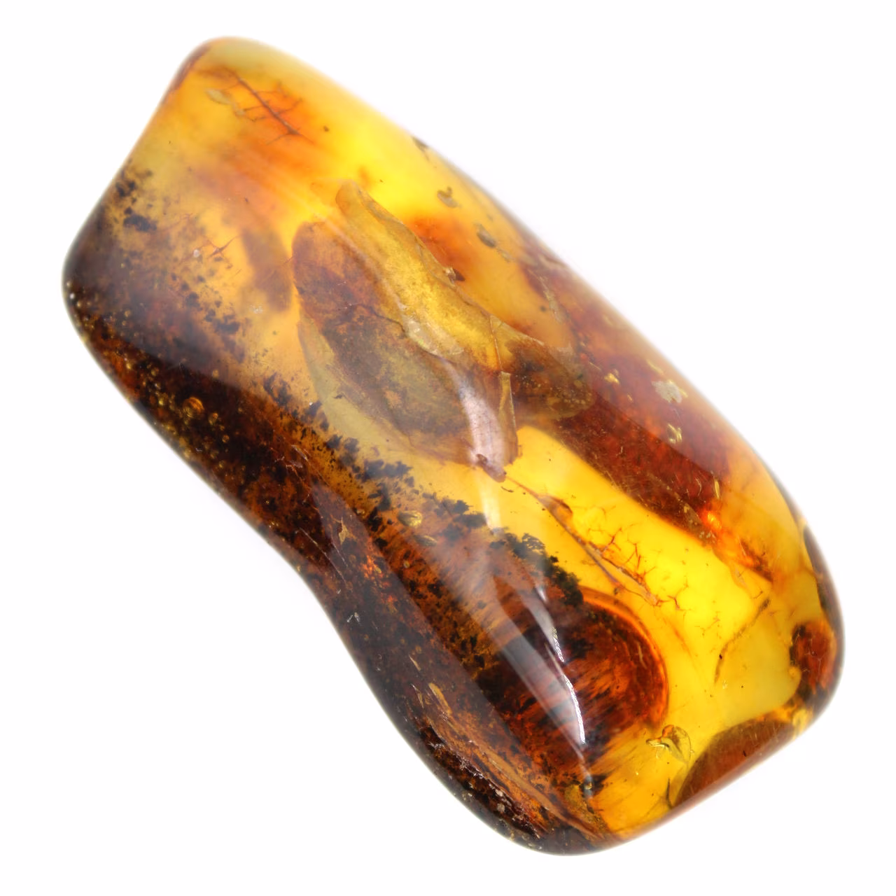 Pequeña piedra de ámbar pulido de Lituania - Colección Mineralógica
