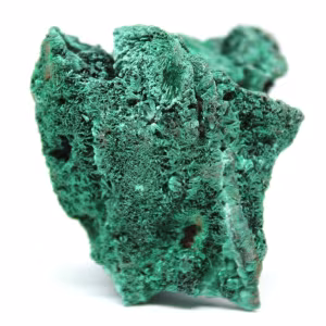 Cristal de malaquita fibrosa en bruto