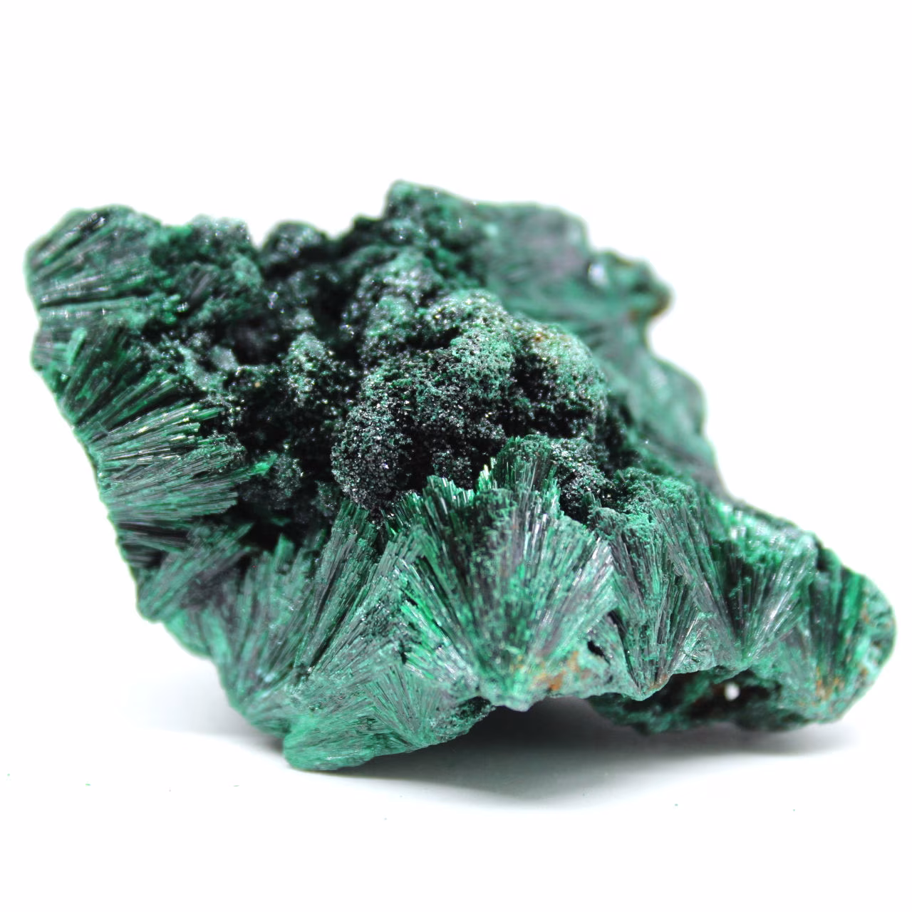 Malaquita fibrosa de piedra en bruto