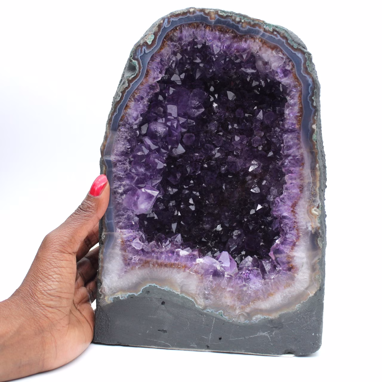 Gran geoda de amatista de Brasil para decoración interior y colección