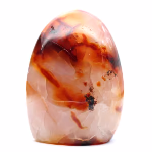 Adorno mediano de cornalina pulida - Piedra natural de Madagascar para decoración