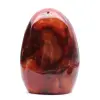 Adorno de cornalina pulida de color naranja rojizo de Madagascar: auténtico ejemplar de colección. - 0