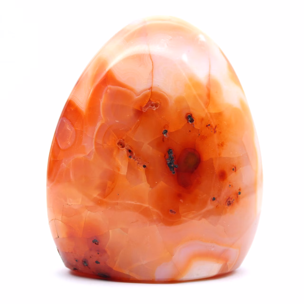 Adorno decorativo de cornalina pulida - Piedra natural de Madagascar (450 g)