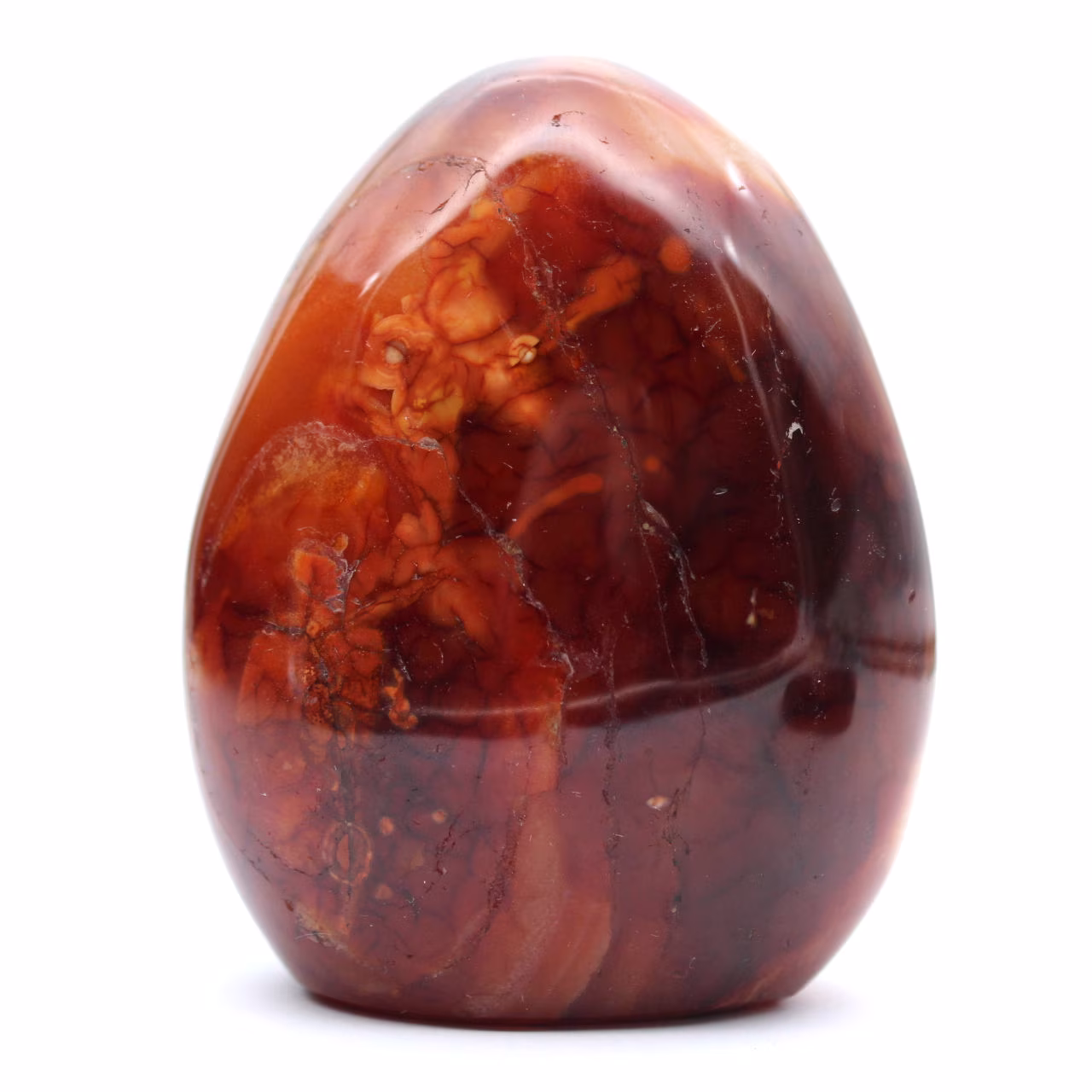 Cornalina de Madagascar pulida: piedra natural ideal para decoración y colección (adorno)