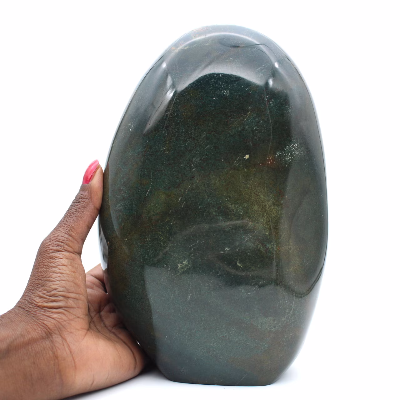 Gran piedra de jaspe verde pulida, ejemplar mineral, Madagascar