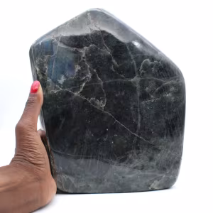 Labradorita pulida, adorno mineral XXL, pieza de colección, Madagascar
