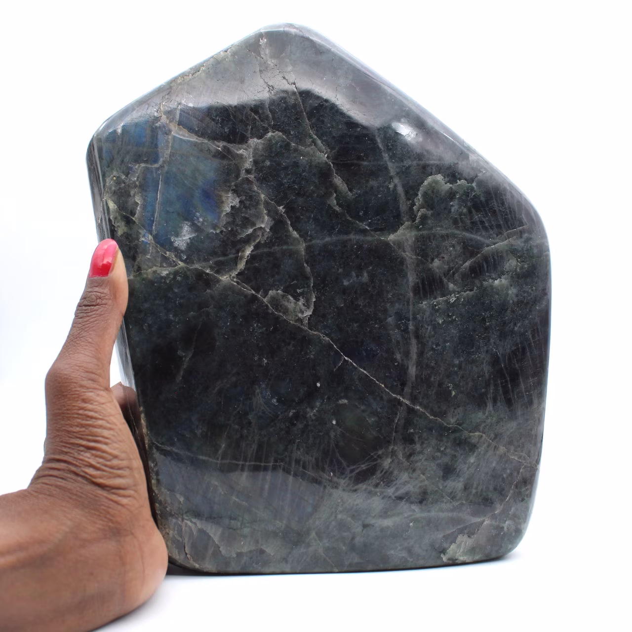 Labradorita pulida, adorno mineral XXL, pieza de colección, Madagascar