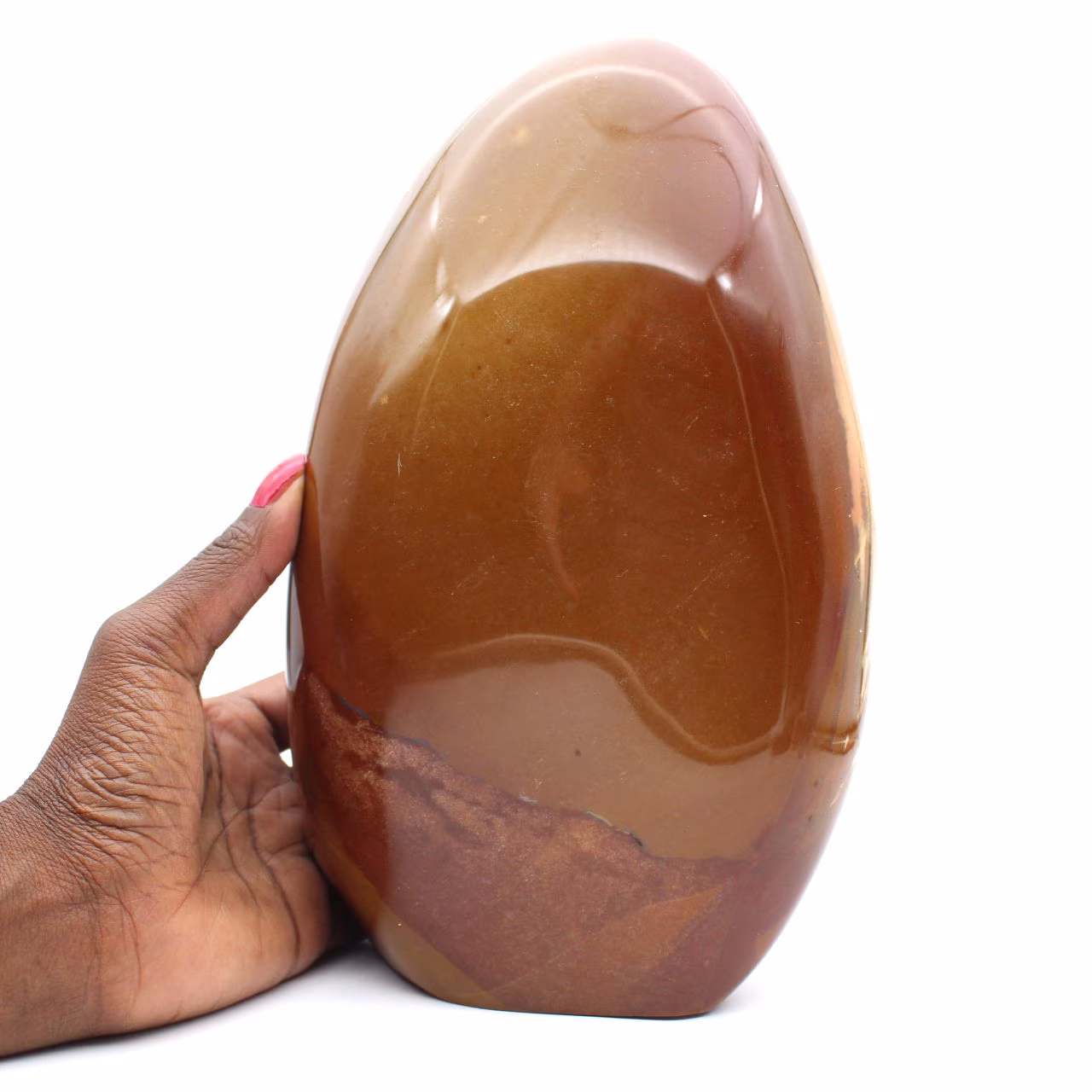 Adorno de jaspe rojo pulido, piedra de colección masiva, Madagascar
