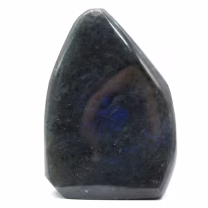 Pequeño adorno de labradorita pulida, roca mineral