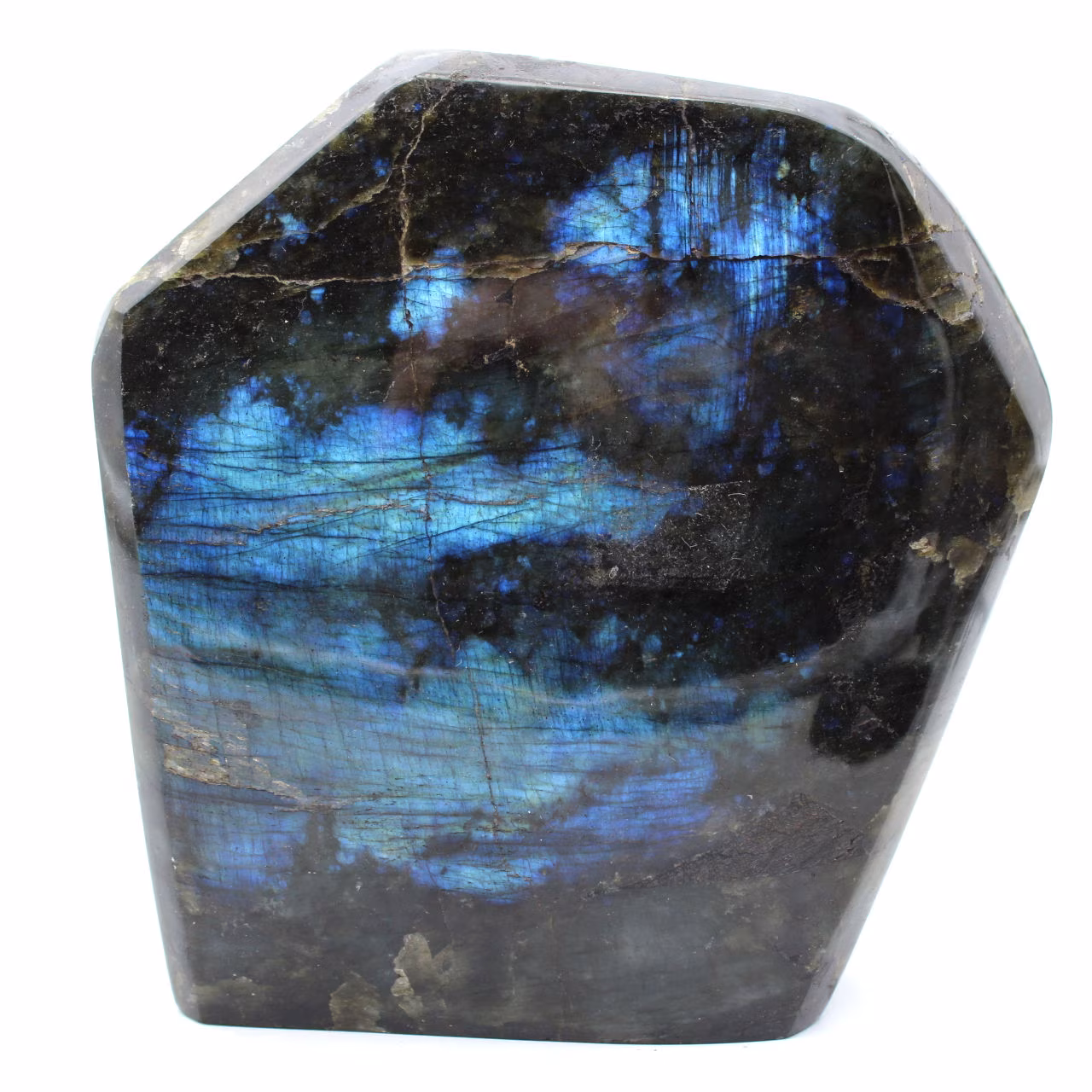 Adorno de labradorita pulida, piedra de colección
