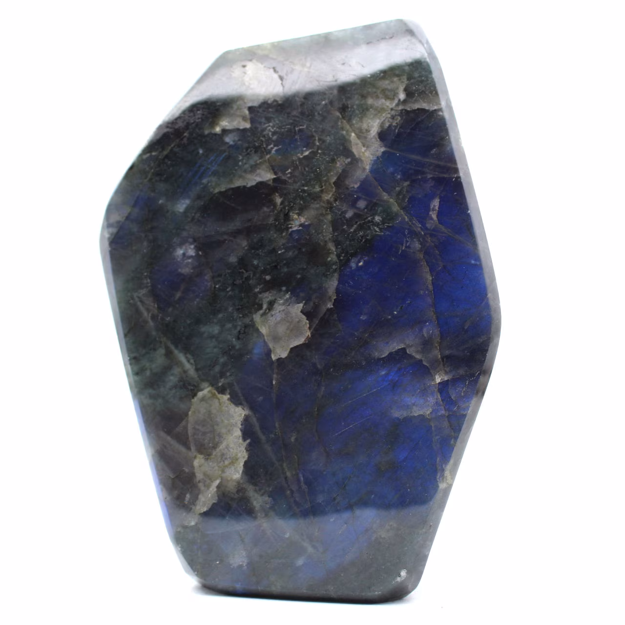 Labradorita pulida de gran tamaño, roca mineral excepcional
