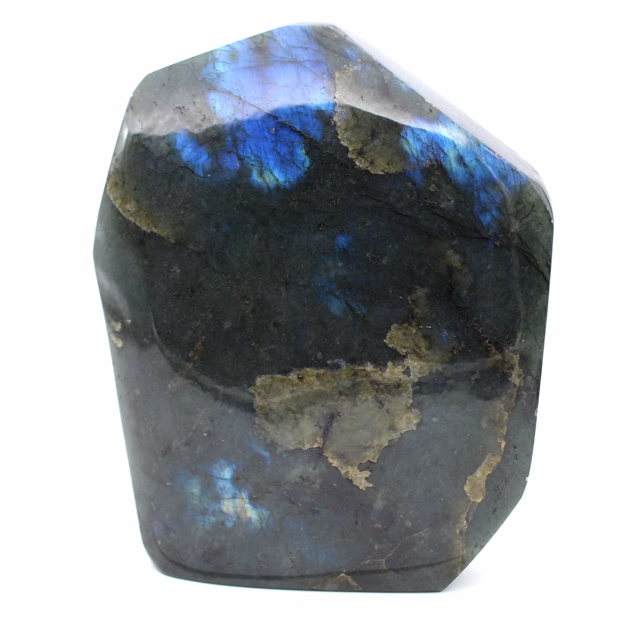 Piedra labradorita natural pulida, decoración mineral