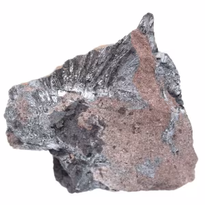Cristales de pirolusita en matriz, ejemplar estético.