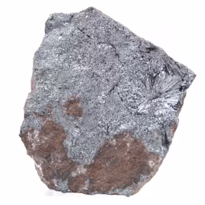 Pirolusita cristalizada en matriz, mineral procedente de Marruecos