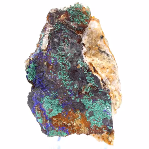 Cristales mixtos de azurita y malaquita