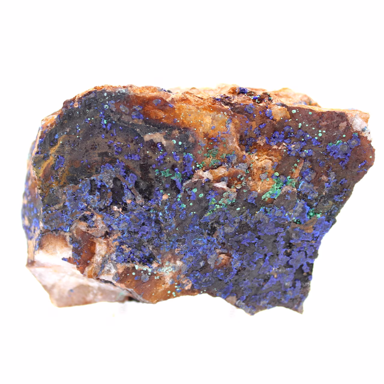 Cristales de malaquita y azurita de Marruecos